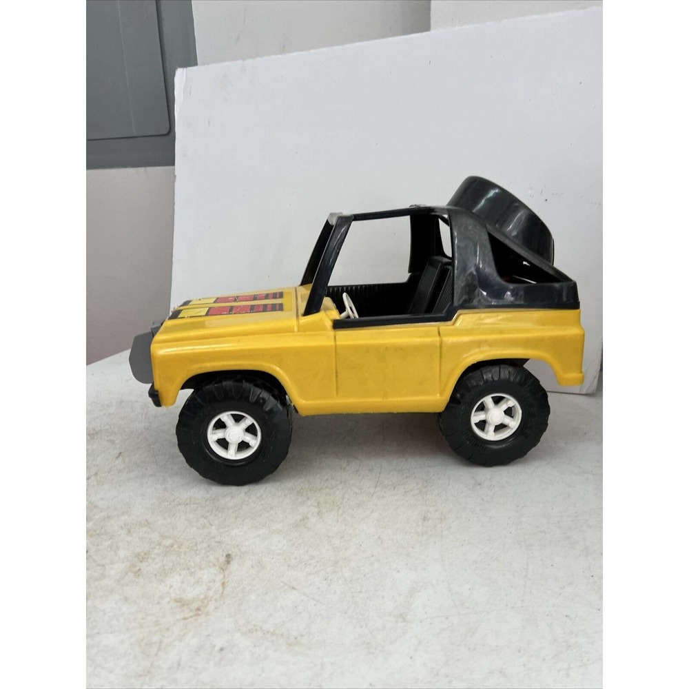 Vintage Gay Toys Big Track Yellow Jeep Plastic Toy Car Large